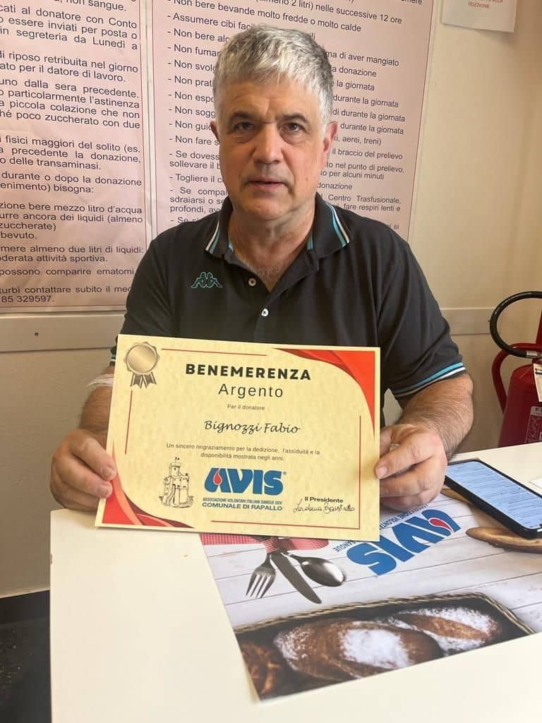 Avis Comunale di Rapallo - Le benemerenze, i riconoscimenti per la vostre donazioni