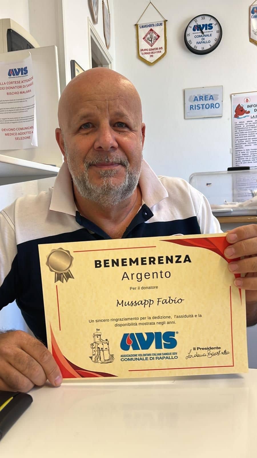 Avis Comunale di Rapallo - Le benemerenze, i riconoscimenti per la vostre donazioni