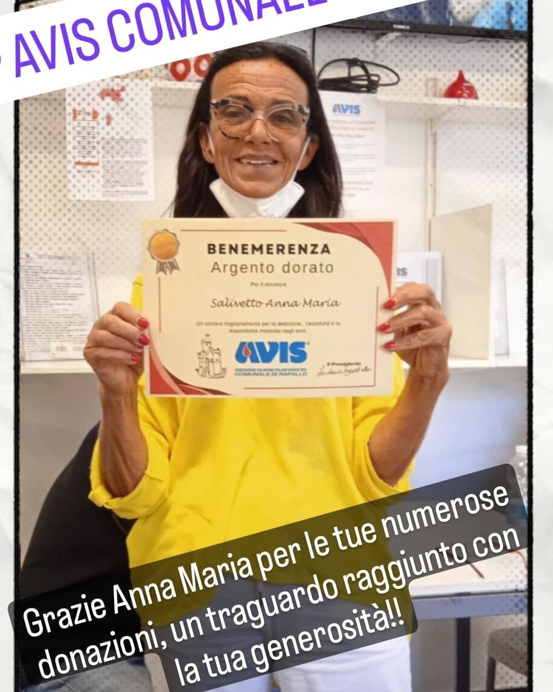 Avis Comunale di Rapallo - Le benemerenze, i riconoscimenti per la vostre donazioni