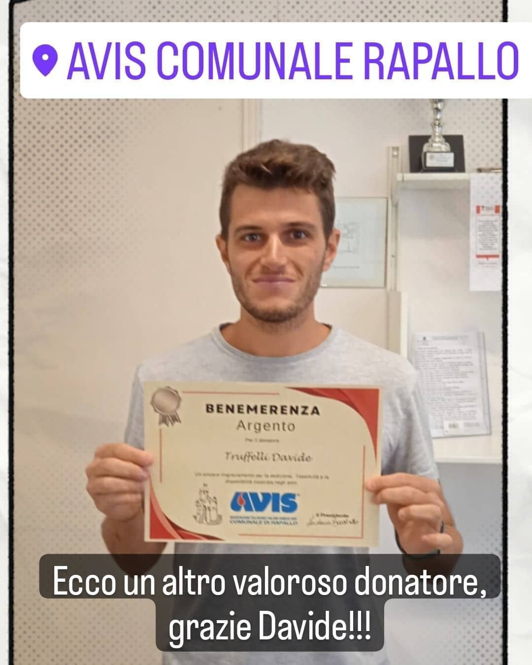 Avis Comunale di Rapallo - Le benemerenze, i riconoscimenti per la vostre donazioni