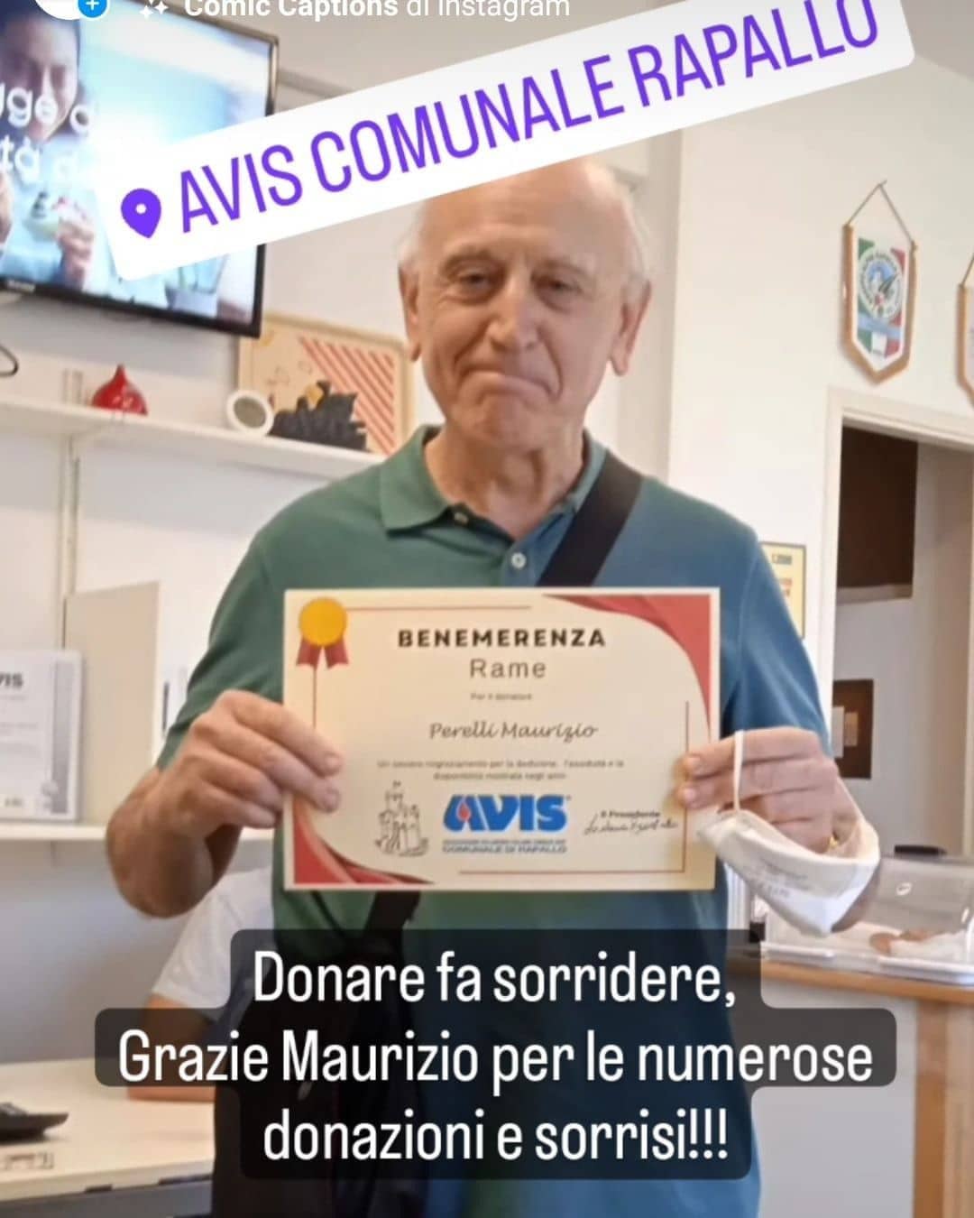 Avis Comunale di Rapallo - Le benemerenze, i riconoscimenti per la vostre donazioni