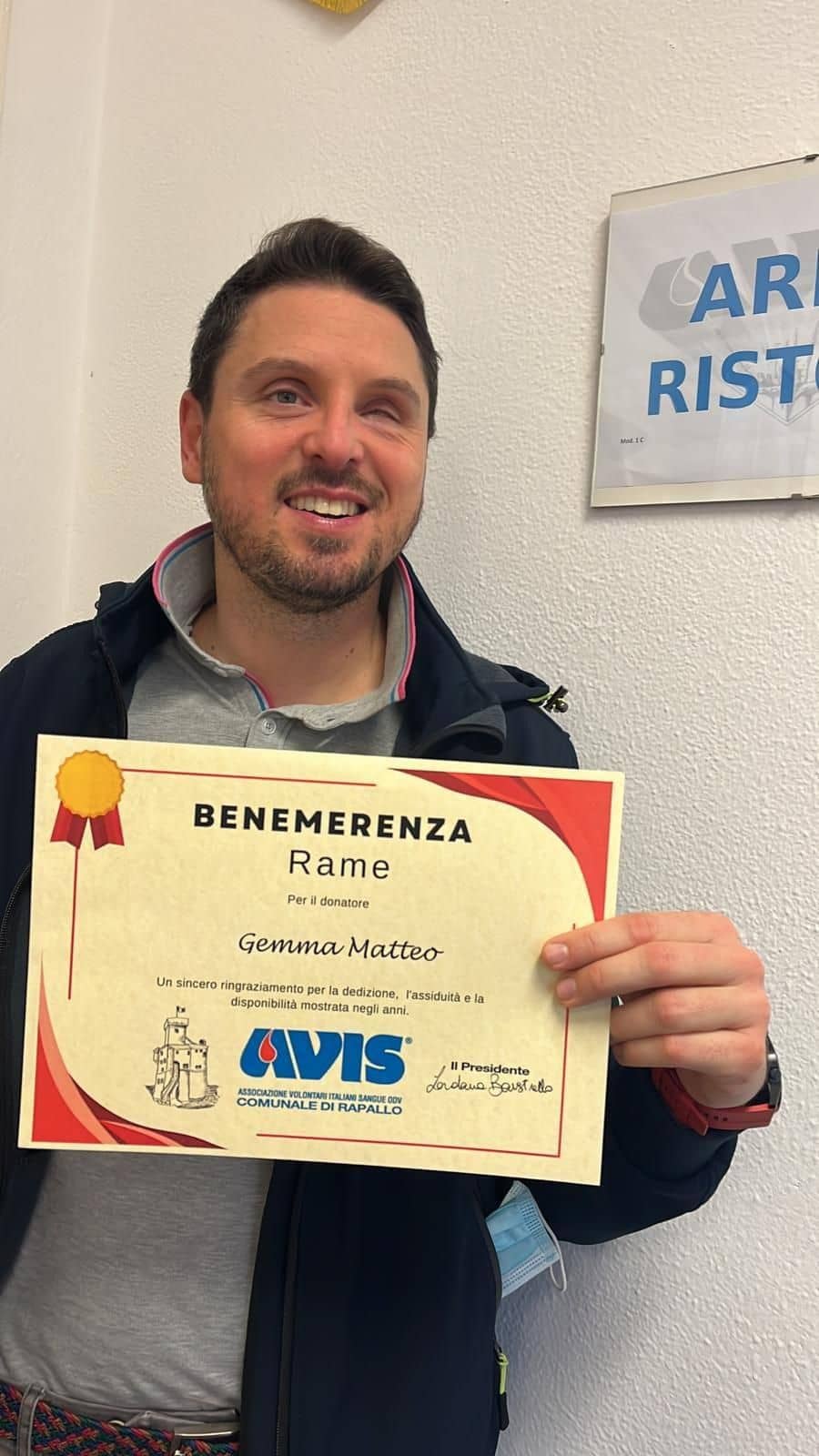 Avis Comunale di Rapallo - Le benemerenze, i riconoscimenti per la vostre donazioni