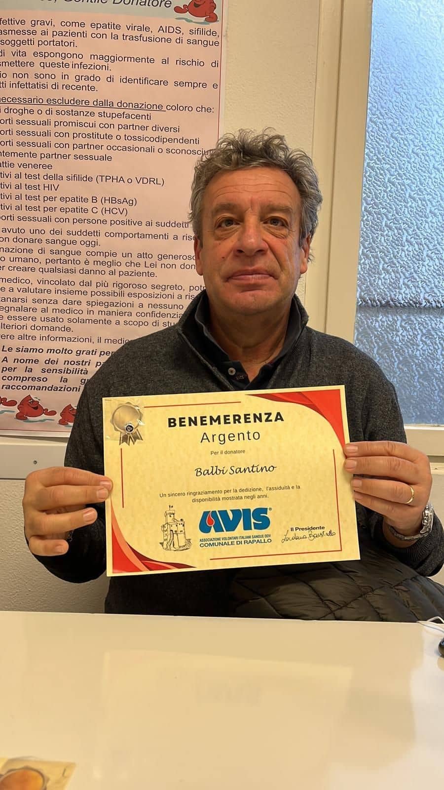 Avis Comunale di Rapallo - Le benemerenze, i riconoscimenti per la vostre donazioni